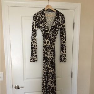 Diane Von Furstenberg Leopard Print Wrap Jumpsuit